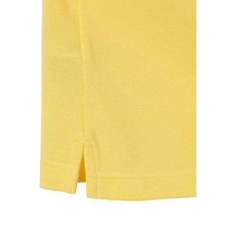Polo en coton jaune à coupe droite pourvu d'un col à revers boutonné - Image 2