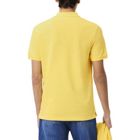 Polo en coton jaune à coupe droite pourvu d'un col à revers boutonné - Image 4
