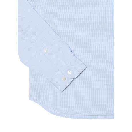 Chemise en coton bleu clair à coupe droite ornée d'un motif à carreaux - Image 2