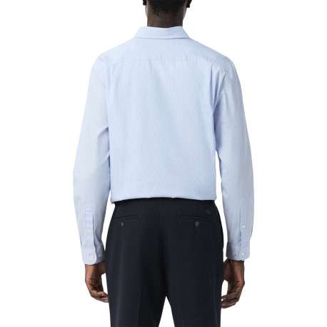 Chemise en coton bleu clair à coupe droite ornée d'un motif à carreaux - Image 4