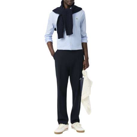 Chemise en coton bleu clair à coupe droite ornée d'un motif à carreaux - Image 6