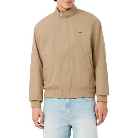 Blouson beige à coupe ajustée pourvu d'un col à boutons pression - Image 3