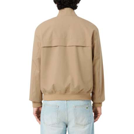 Blouson beige à coupe ajustée pourvu d'un col à boutons pression - Image 4