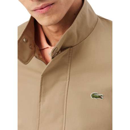 Blouson beige à coupe ajustée pourvu d'un col à boutons pression - Image 6