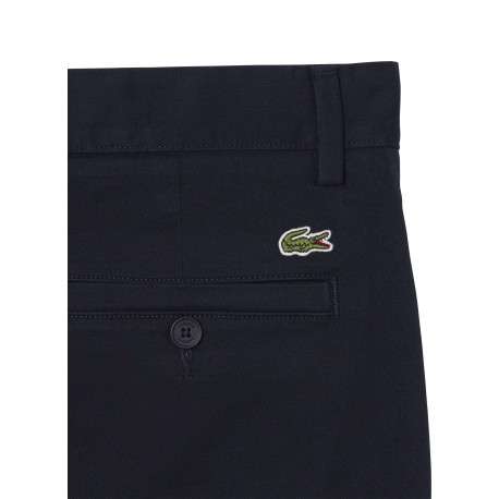 Pantalon chino en coton marine à coupe slim pourvu de poches plaquées - Image 6