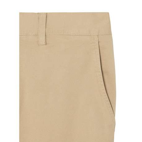 Pantalon chino en coton beige à coupe slim pourvu de poches plaquées - Image 3