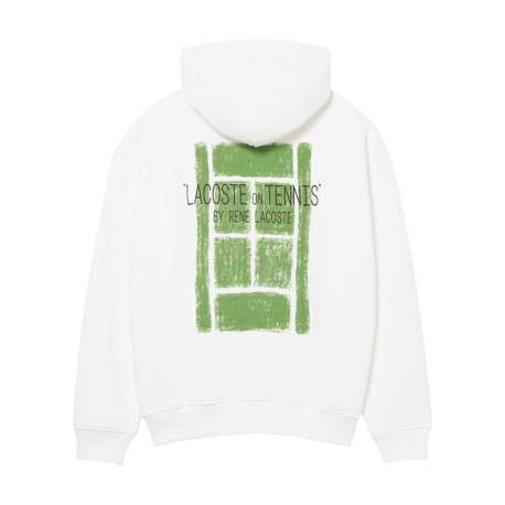Sweat en coton blanc à coupe ajustée pourvu d'un col à capuche - Image 2