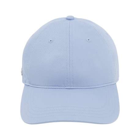 Casquette en coton bleue pourvue d'une fermeture strapback à l'arrière