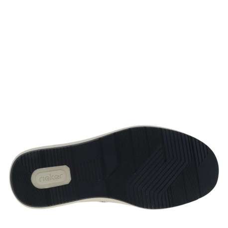 Sneakers bleu marine à talon plat avec des lacets et un zip latéral - Image 6