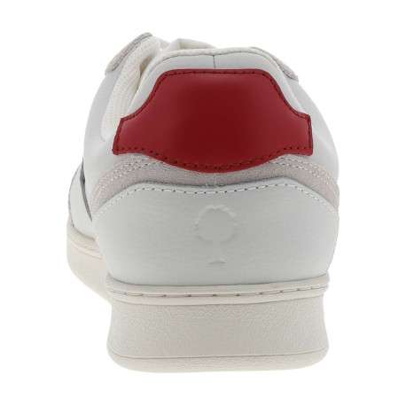 Tennis Hazel en cuir bleu marine à talon plat avec des lacets plats blancs - Image 6