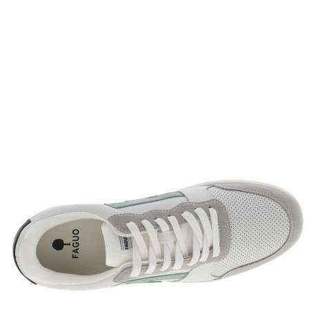 Tennis en cuir multicolores avec un talon plat et un logo embossé au talon - Image 4