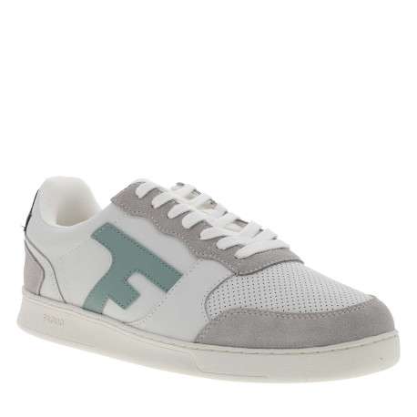 Tennis en cuir multicolores avec un talon plat et un logo embossé au talon - Image 3
