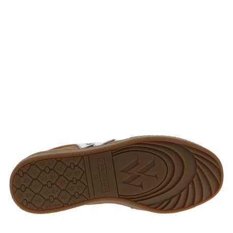Tennis marron à talon plat avec le logo de la marque cousu sur les côtés - Image 5