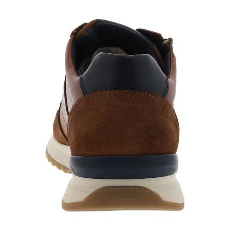 Baskets running en cuir tan à talon plat avec des lacets et un et zip latéral - Image 6