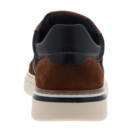 Tennis en cuir jean et tan à talon plat avec des lacets taupe - Image 6