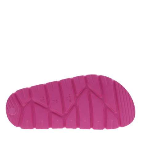 Mules fuchsia à talon plat avec des boucles à ardillon ton sur ton - Image 5