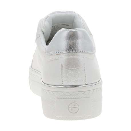 Tennis argent à talon compensé avec des lacets ronds pailletés - Image 6