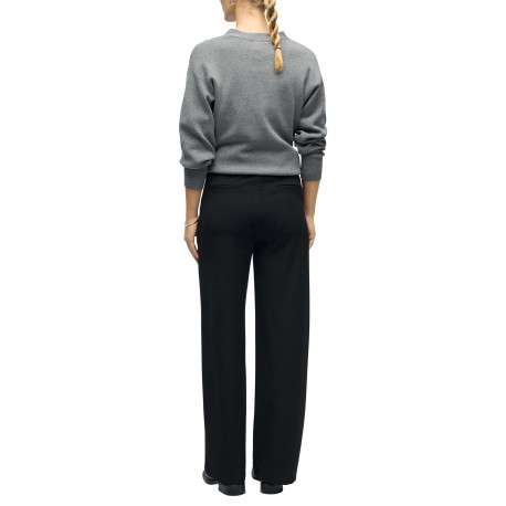 Pantalon chino noir uni pourvu d'une taille élastiquée et d'une coupe droite - Image 3