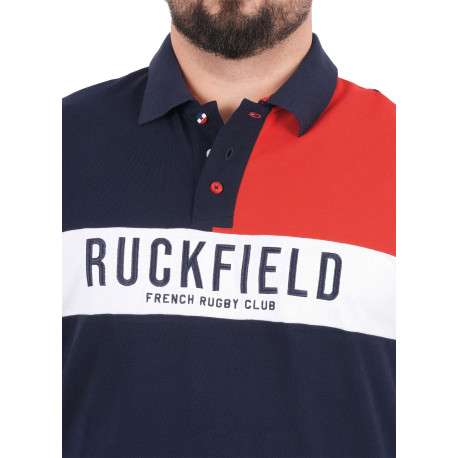 Polo en coton biologique marine uni pourvu d'un col boutonné - Image 4