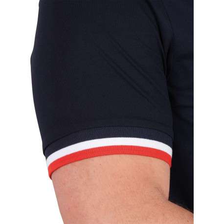 Polo en coton biologique marine uni pourvu de manches courtes - Image 7