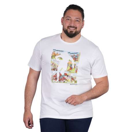 T-shirt en coton biologique blanc uni pourvu d'une coupe droite