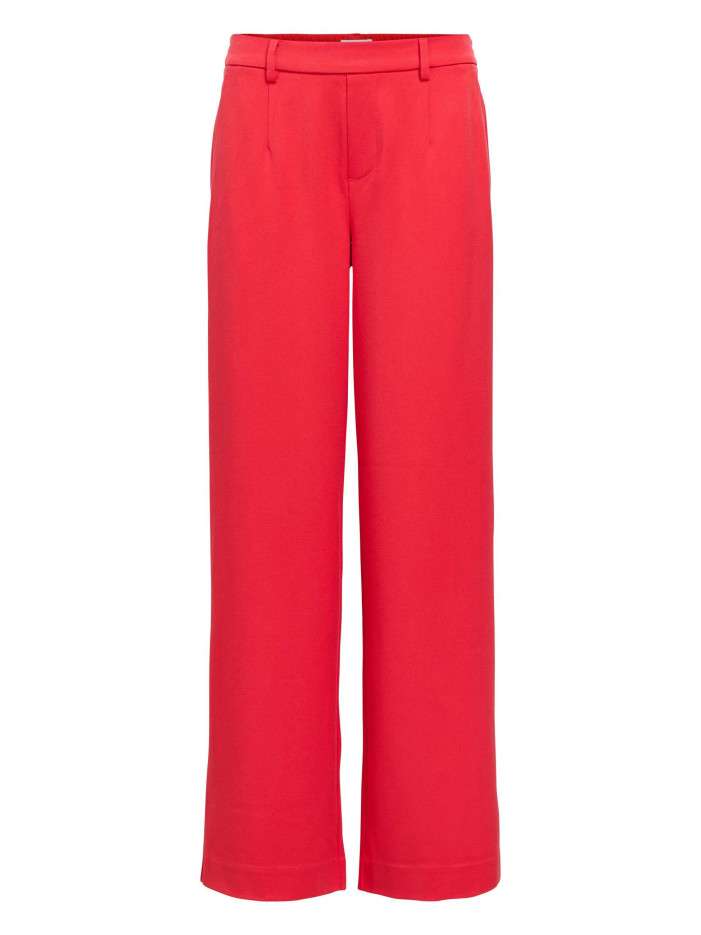 Pantalon chino rouge uni...