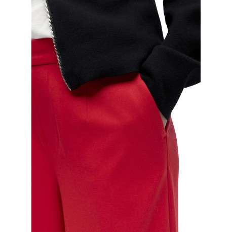 Pantalon chino rouge uni pourvu d'une coupe bootcut et d'une taille haute - Image 5