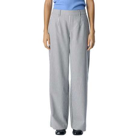 Pantalon chino blanc à rayures pourvu d'une coupe bootcut et d'une taille haute - Image 3