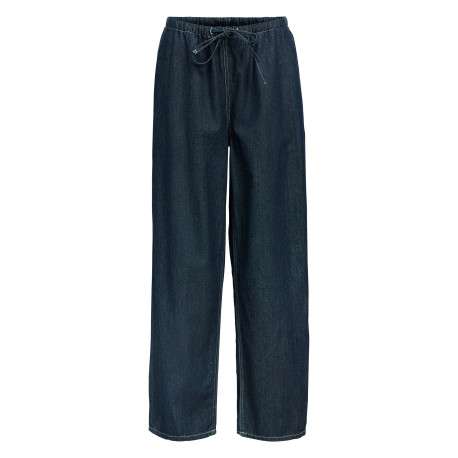 Pantalon jogging en coton indigo uni pourvu d'une coupe bootcut
