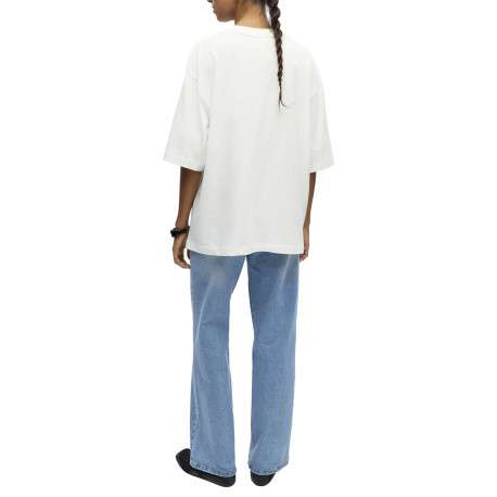 T-shirt en coton biologique blanc uni pourvu d'une coupe oversize - Image 3