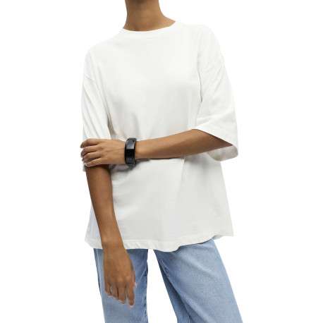T-shirt en coton biologique blanc uni pourvu d'une coupe oversize - Image 5