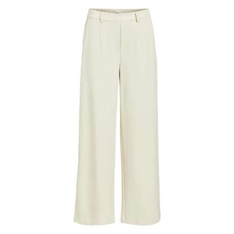 Pantalon chino écru uni pourvu d'une taille haute et d'une coupe bootcut