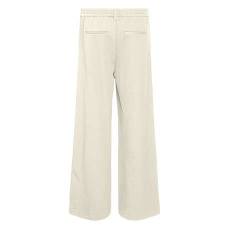 Pantalon chino écru uni pourvu d'une taille haute et d'une coupe bootcut - Image 2