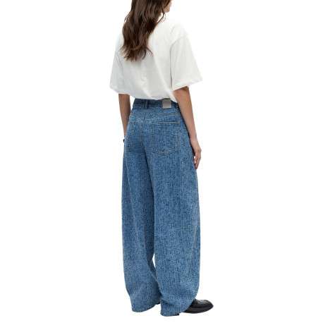 Jean bleu uni pourvu d'une coupe bootcut et d'un taille intermédiaire - Image 3