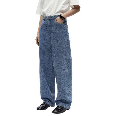 Jean bleu uni pourvu d'une coupe bootcut et d'un taille intermédiaire - Image 4