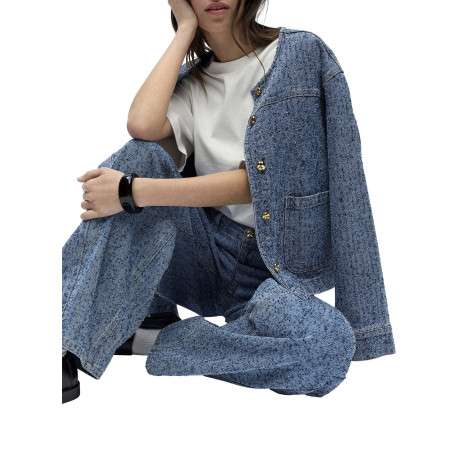 Jean bleu uni pourvu d'une coupe bootcut et d'un taille intermédiaire - Image 5