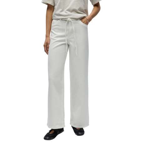 Pantalon blanc uni pourvu d'une coupe bootcut et de multiples poches - Image 4