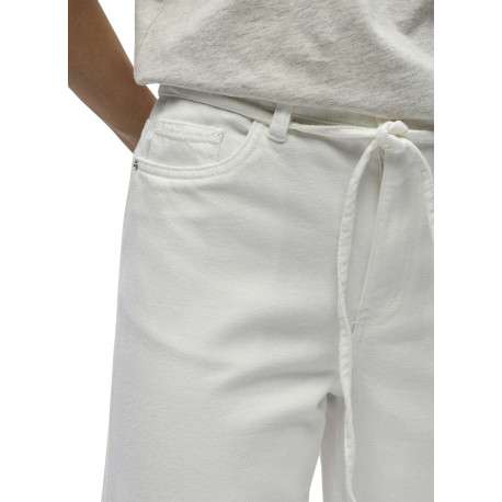 Pantalon blanc uni pourvu d'une coupe bootcut et de multiples poches - Image 5