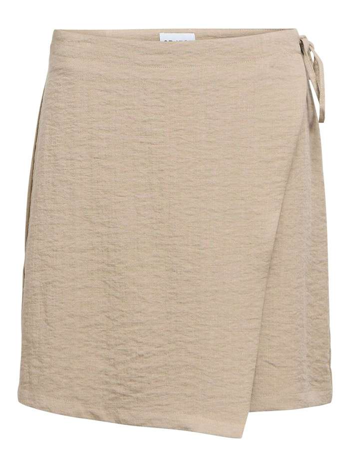 Jupe courte beige unie...
