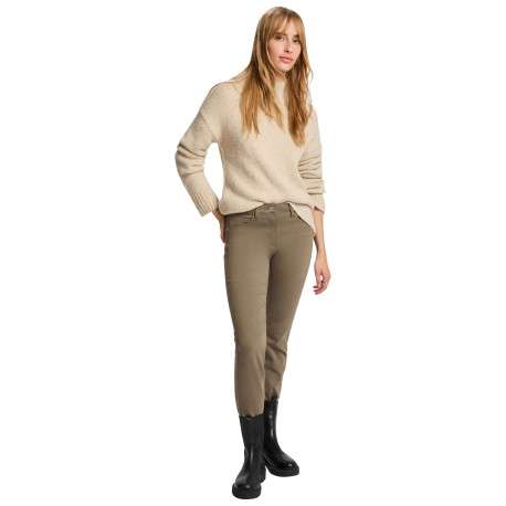 Pantalon chino kaki uni avec une coupe droite à zip et à bouton - Image 2