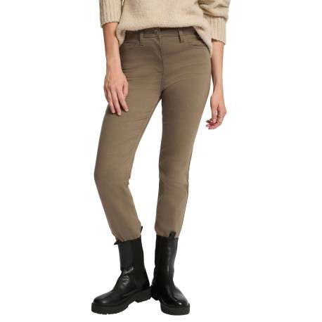Pantalon chino kaki uni avec une coupe droite à zip et à bouton - Image 4