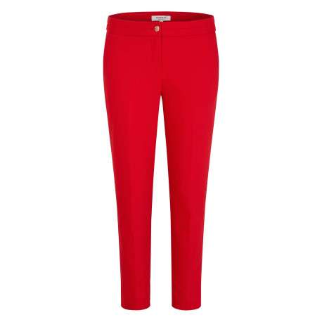 Pantalon Chino rouge uni avec une coupe droite à zip et à bouton