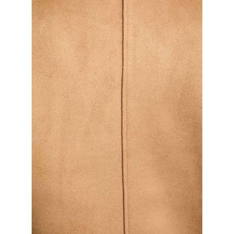 Veste perfecto beige unie avec une coupe droite et un col à revers - Image 5