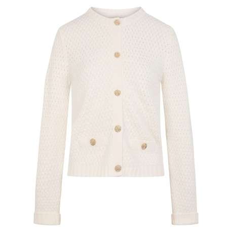 Gilet blanc uni avec une coupe ajustée et des manches longues