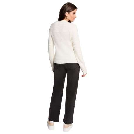 Gilet blanc uni avec une coupe ajustée et des manches longues - Image 3