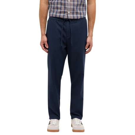 Pantalon chino en coton bleu marine uni avec une coupe droite et 4 poches - Image 3