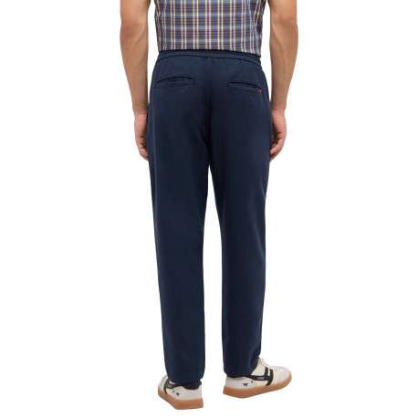 Pantalon chino en coton bleu marine uni avec une coupe droite et 4 poches - Image 4