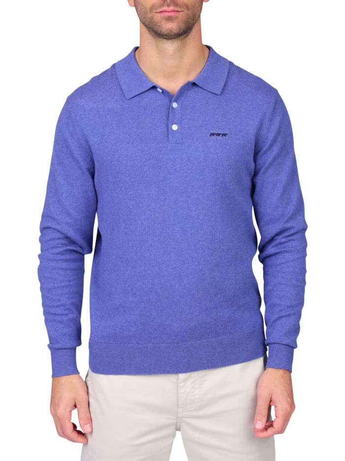 Pull en coton indigo uni...