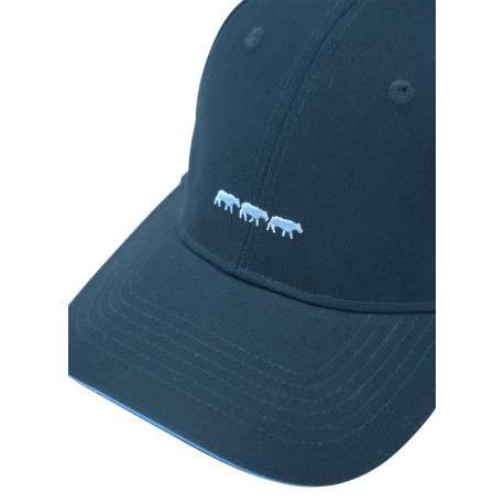 Casquette en coton biologique marine unie avec fermeture strapback - Image 2