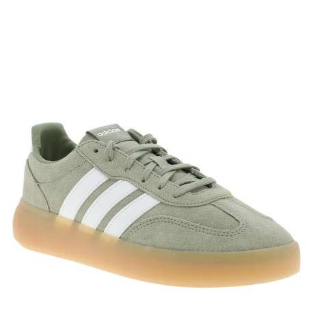 Baskets en cuir vert avec un revêtement doux à talon plat avec des lacets - Image 3